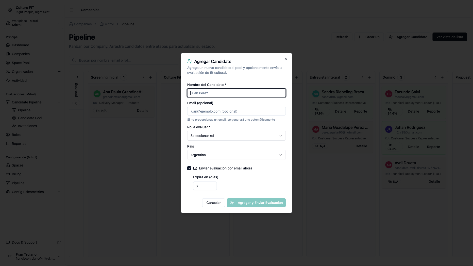 Formulario de invitación individual