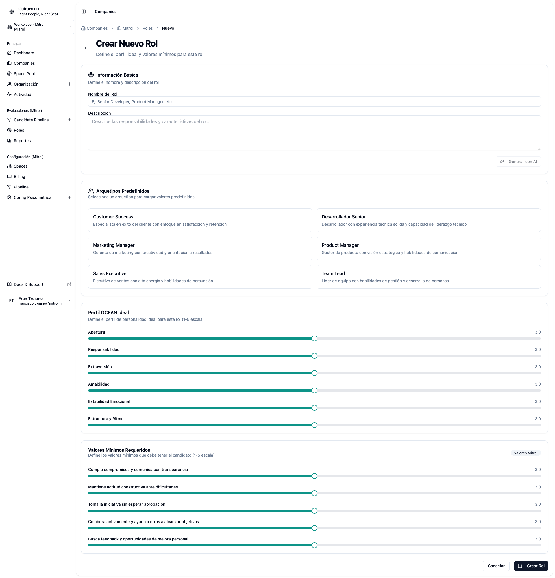 Formulario de nuevo rol