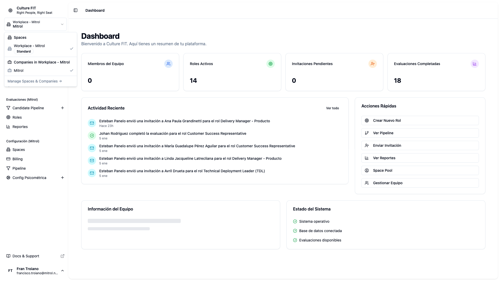 Selector de Space y Company